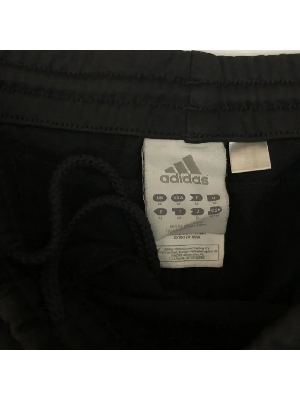 Adidas Mens Athletic Sweat Shorts Pockets Drawstring Black M HEMMED